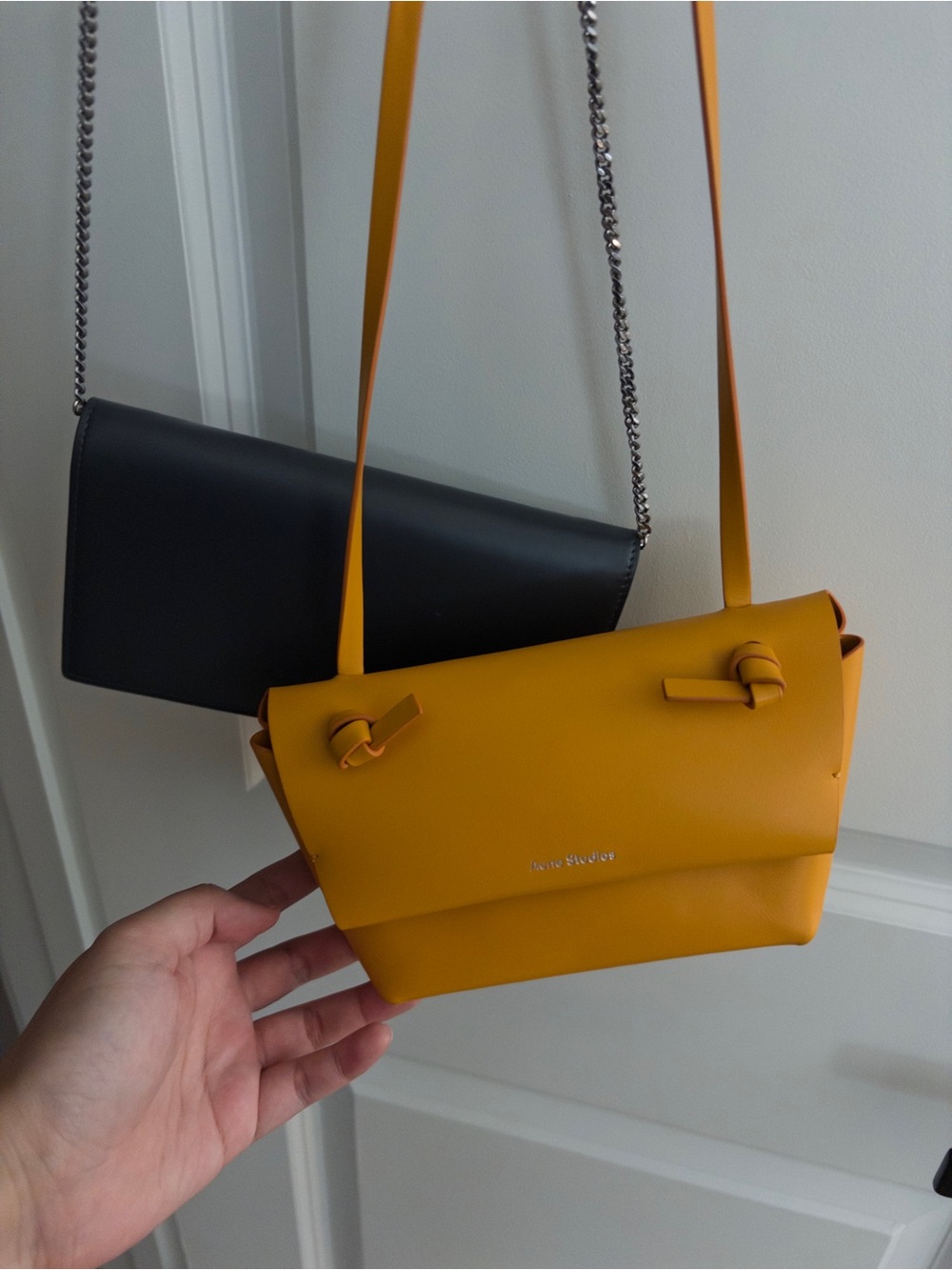Acne Mustard Yellow Mini Crossbody Shoulder Bag